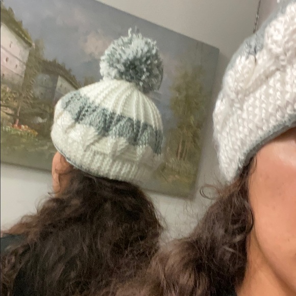 Knitted head warmer with puff on top main image 4